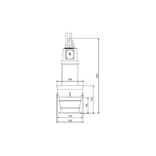 Дренажный погружной насос Grundfos для канализаций и водозабора KWM.1400.650.10.T.50.902.M.40 артикул 99301669 – габаритный чертеж