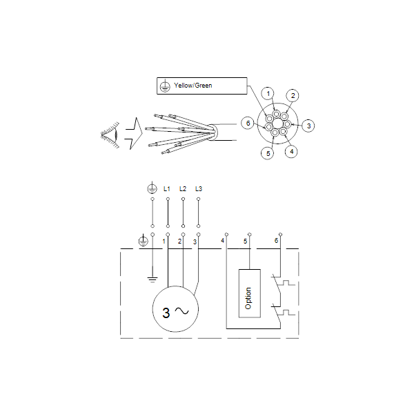 Погружной канализационный насос Grundfos SE1.50.80.22.A.2.50D.B артикул 96177632 – схема подключения