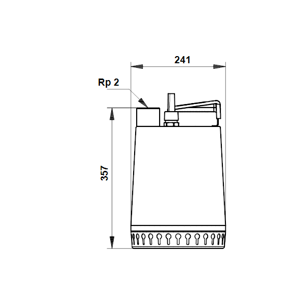 Погружной дренажный канализационный насос Grundfos Unilift AP 12.50.11.A1 артикул 96010981 – габаритный чертеж